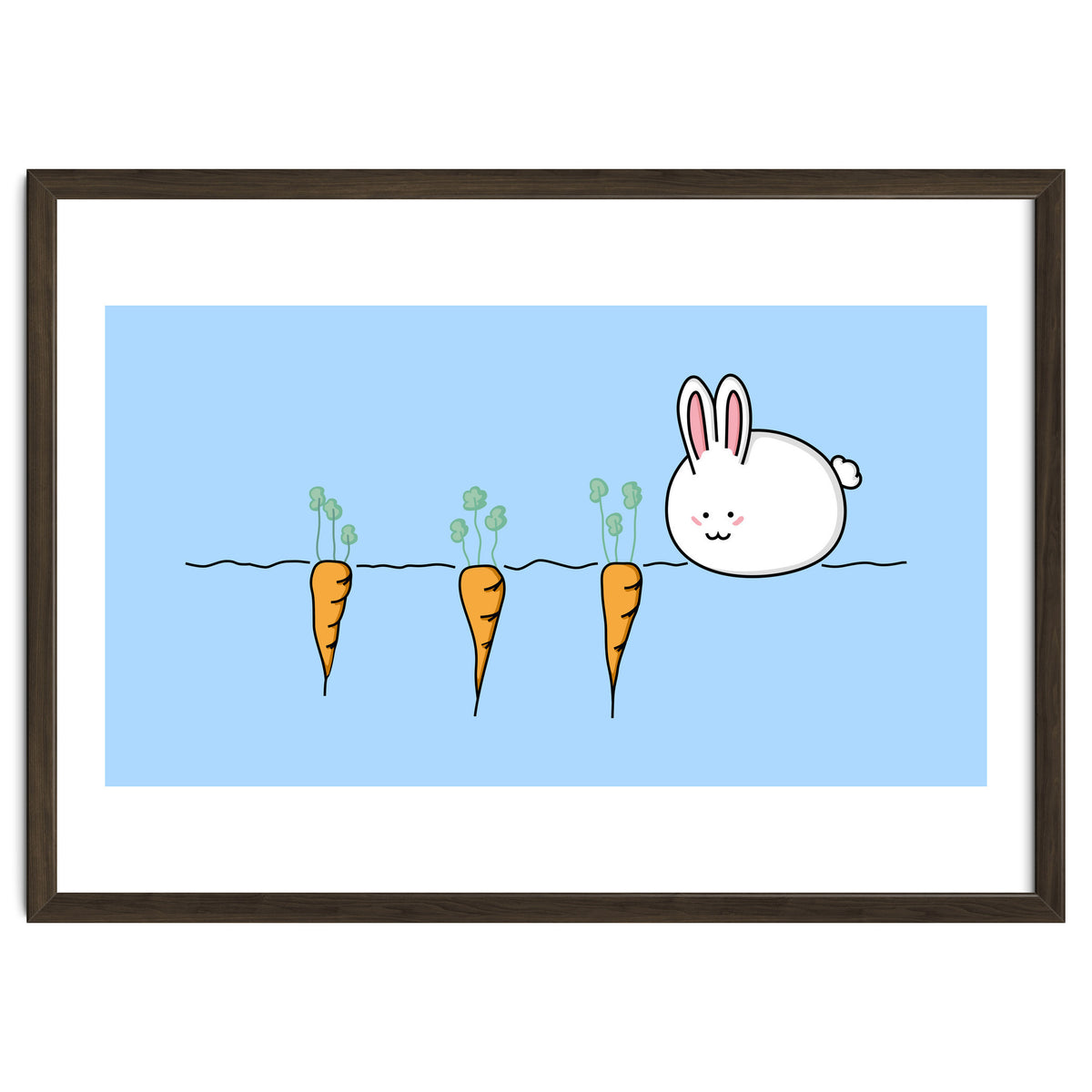 Kawaii Cute Rabbit With Carrots