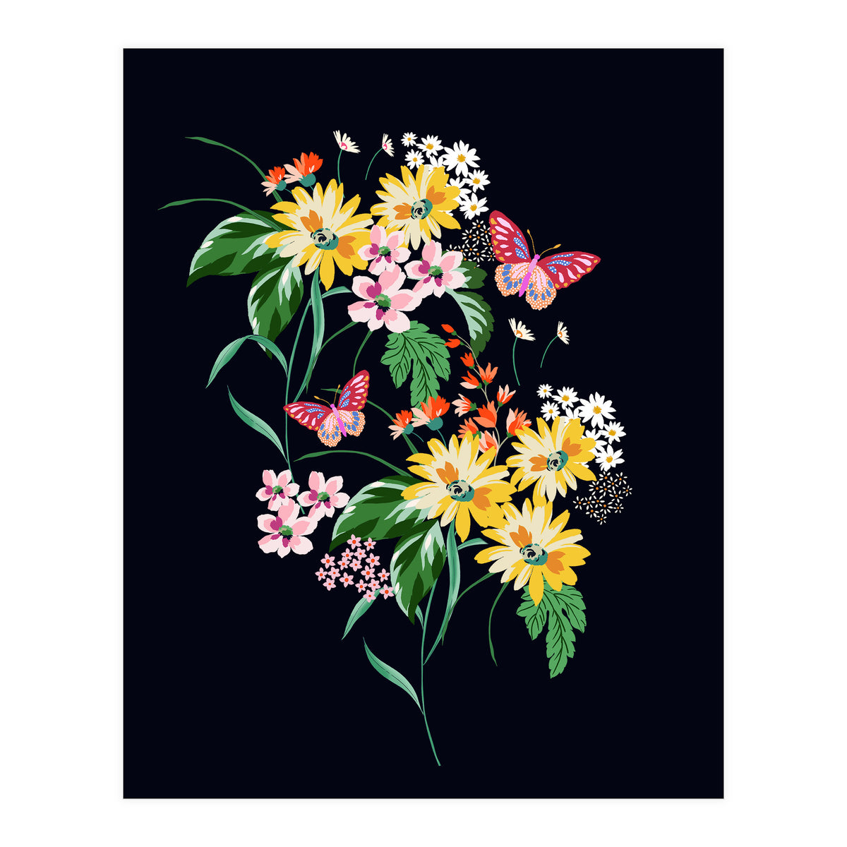 Daisy and butterfly (Print Only)