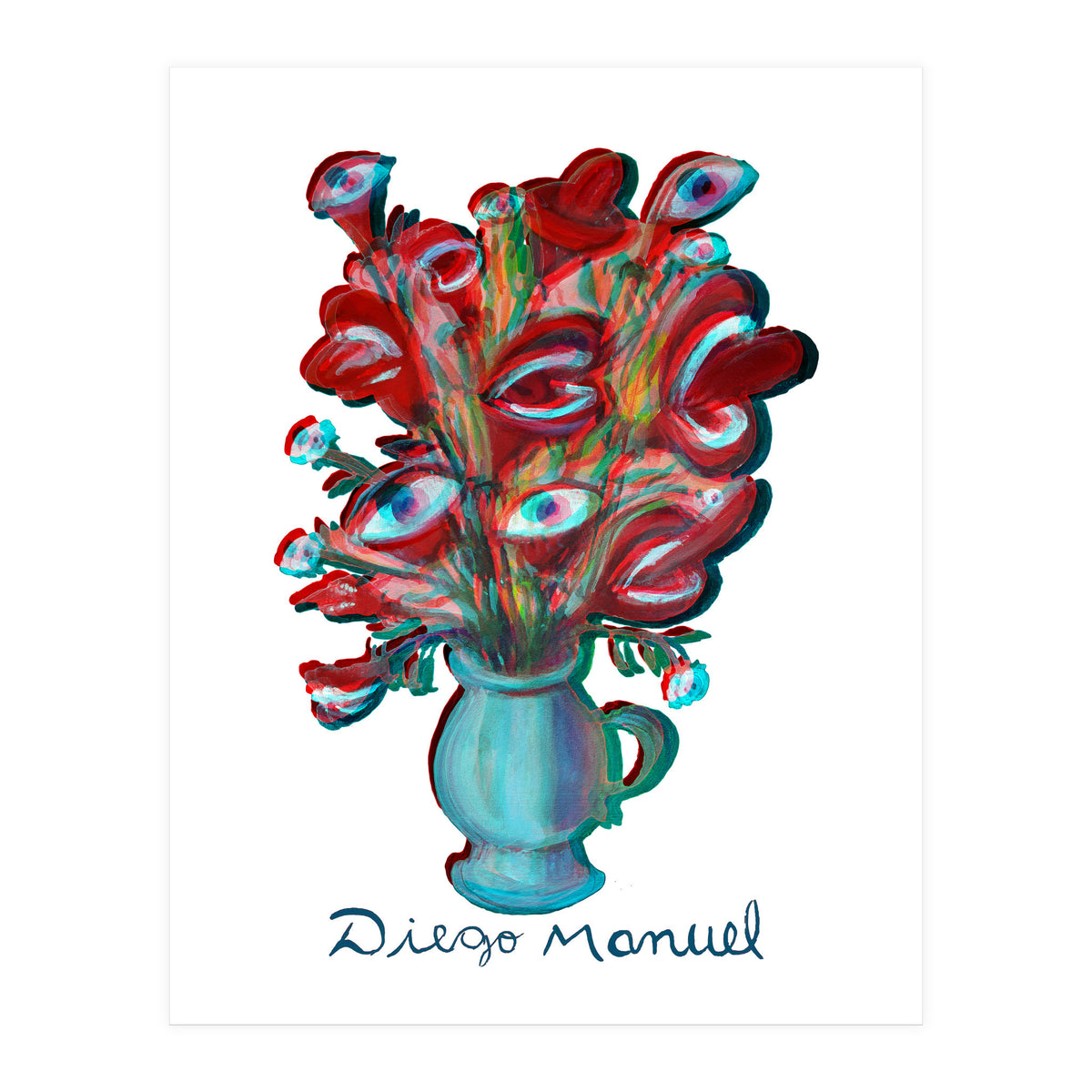Flores Y Ojos 3d (Print Only)