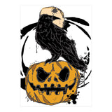 Raven over a pumpkin scribble sketch (Print Only) thumbnail