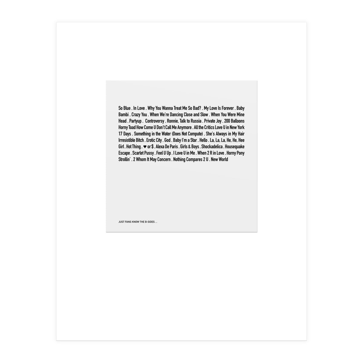 JUST PRINCE (Print Only)