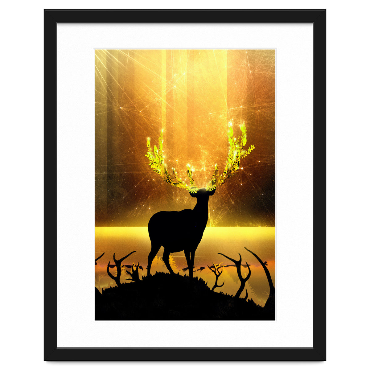 Greenery Deer Golden Sun