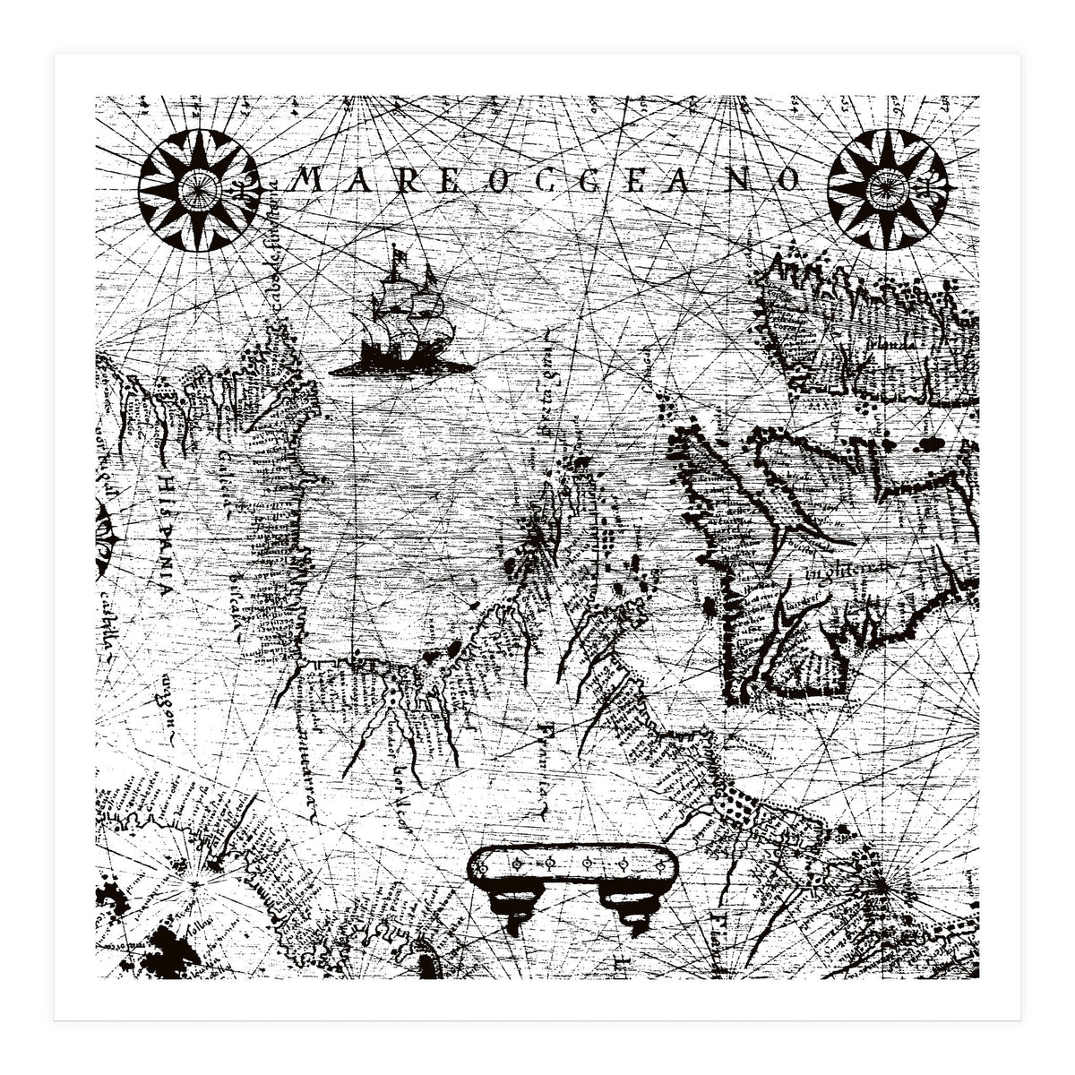 Antique Mercant Map  (Print Only)
