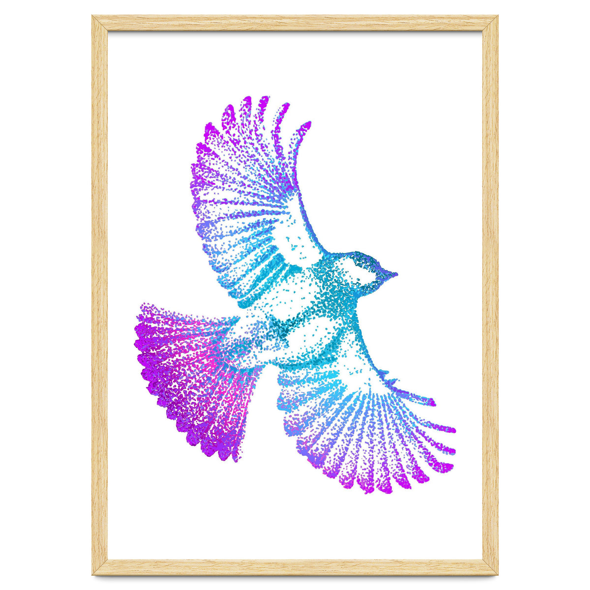 Flying Bird in Electric Blue