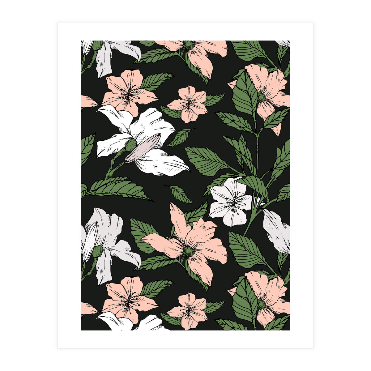 Flowers in the tropical night (Print Only)