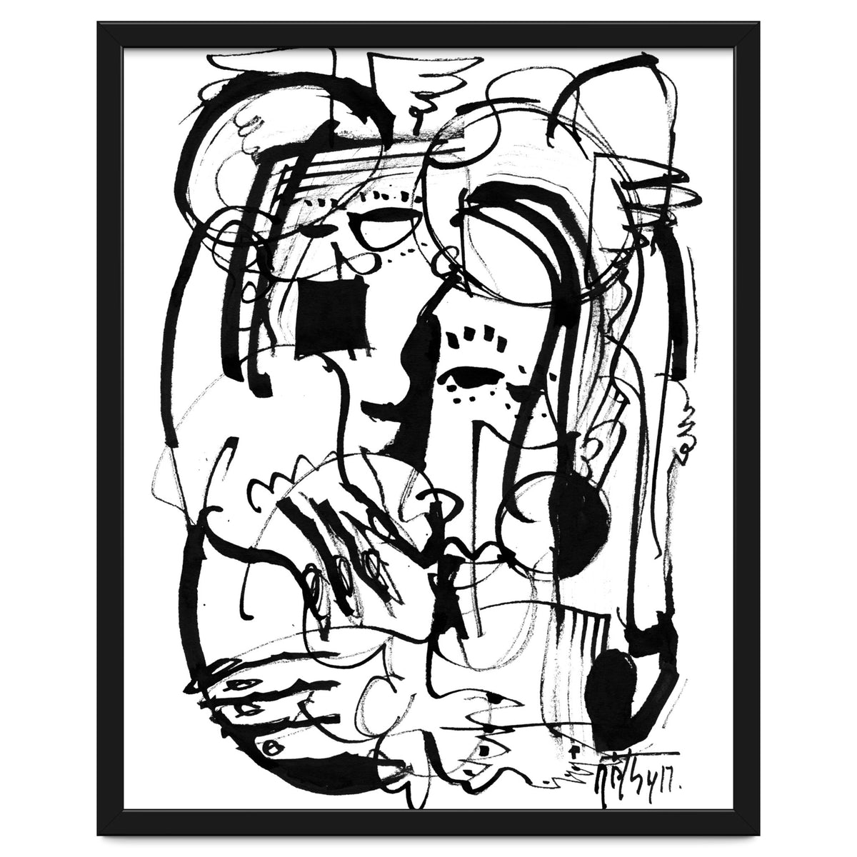 Two Shy Angels - b&w