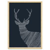 Stag Blue Poster
