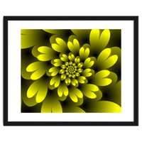 Yellow Floral Satin Wallpaper