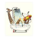 Giraffe in the Bath, Funny Bathroom Humour (Print Only) thumbnail