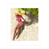Sky above, sand below, peace within poster, Woman of color fashion black woman on the bikini beach (Print Only) thumbnail