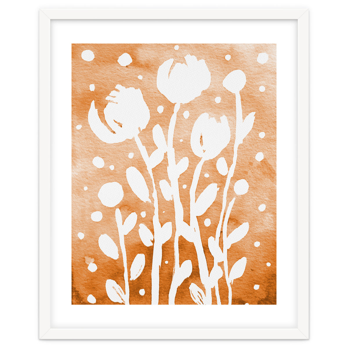 Abstract Flowers Orange
