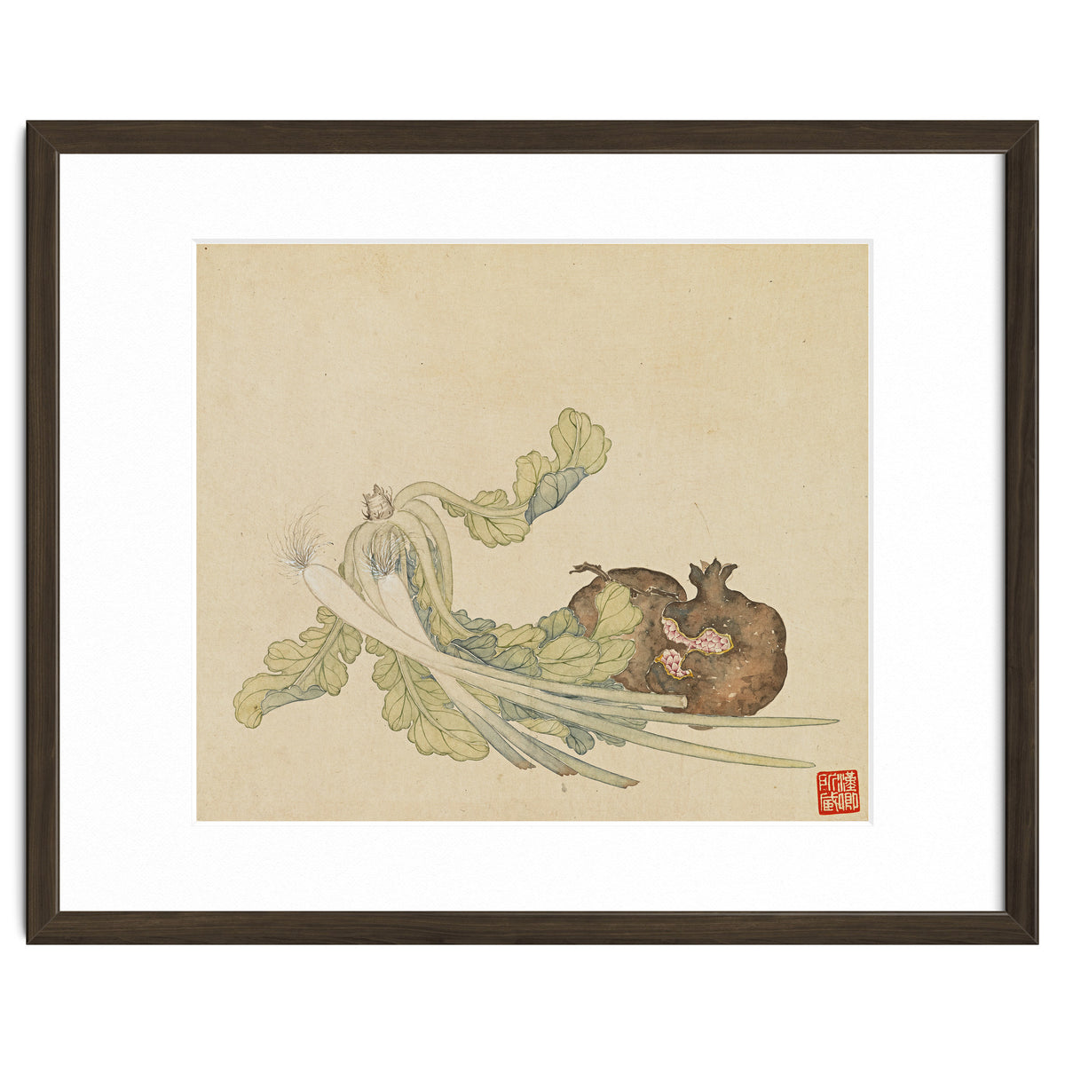 Wang Chengyu ~flowers, Vegetables, Pomegranates, Onions, Chinese Cabbage, Vegetables