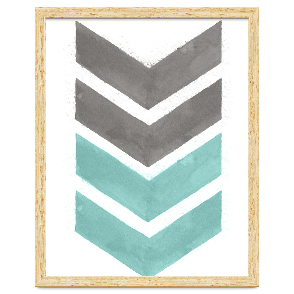 Mint Grey Chevron Print