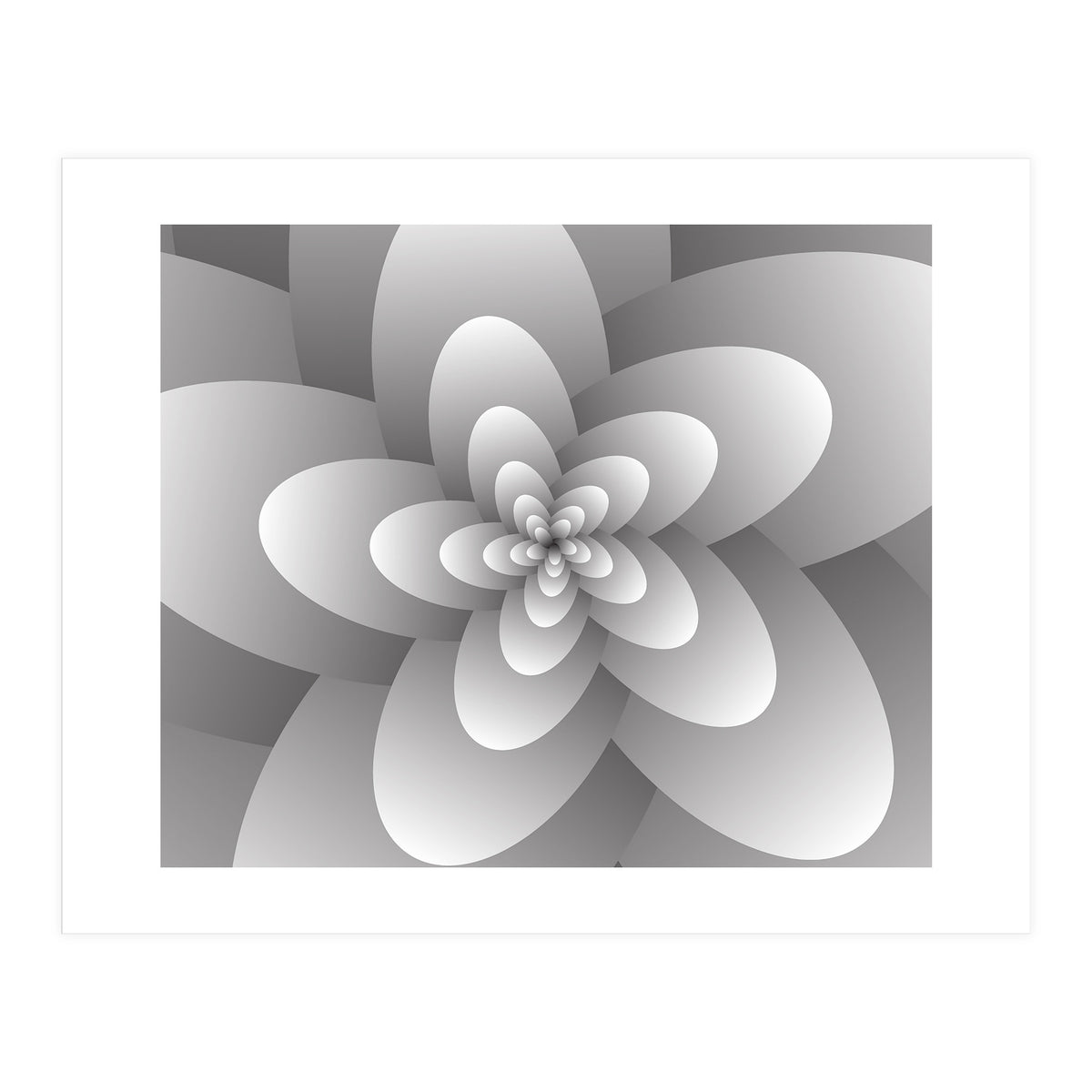 3d Abstract Floral Spiral  (Print Only)