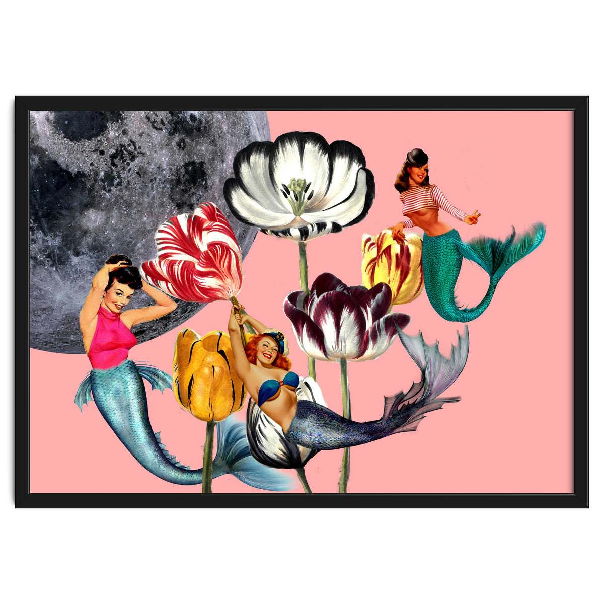Mermaid Floral with moon