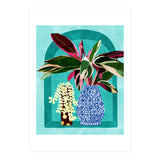 Moroccan Shelfie | Tropical Teal Plants Botanical | Exotic Modern Bohemian Eclectic Décor  (Print Only) thumbnail