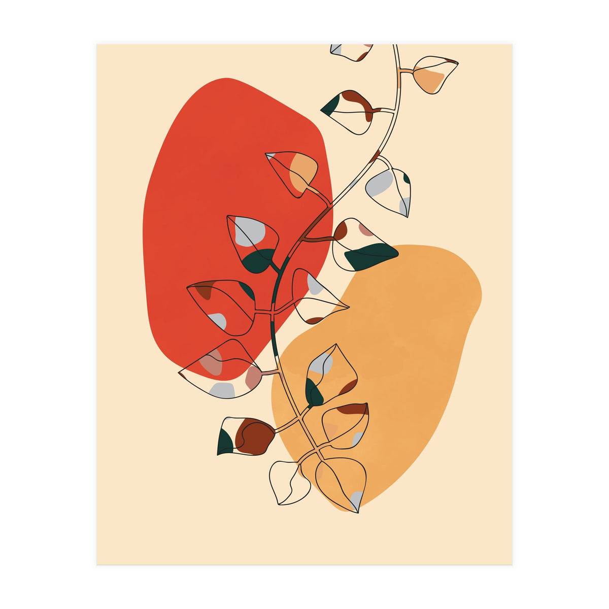 Scandi Modern Botanical Line Drawing (Print Only)