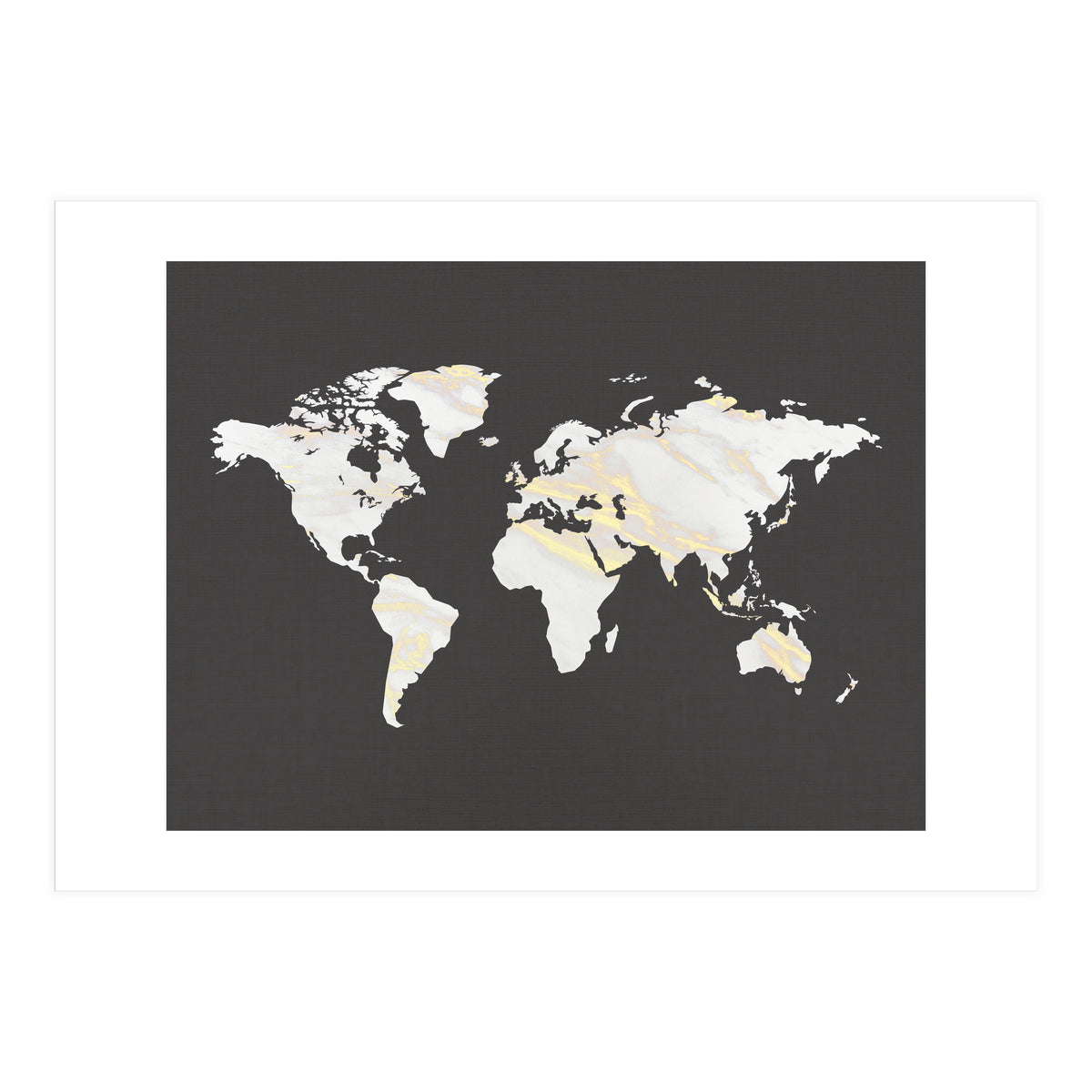Marbel Gold World Map (Print Only)