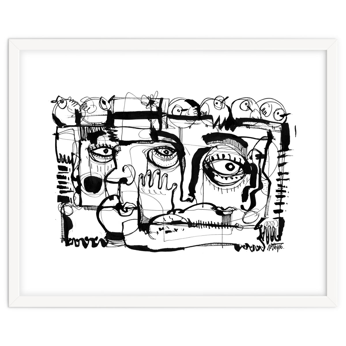 Birds on a Wire - b&w