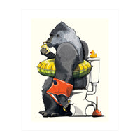 Gorilla on the Toilet, Funny Bathroom Humour (Print Only)
