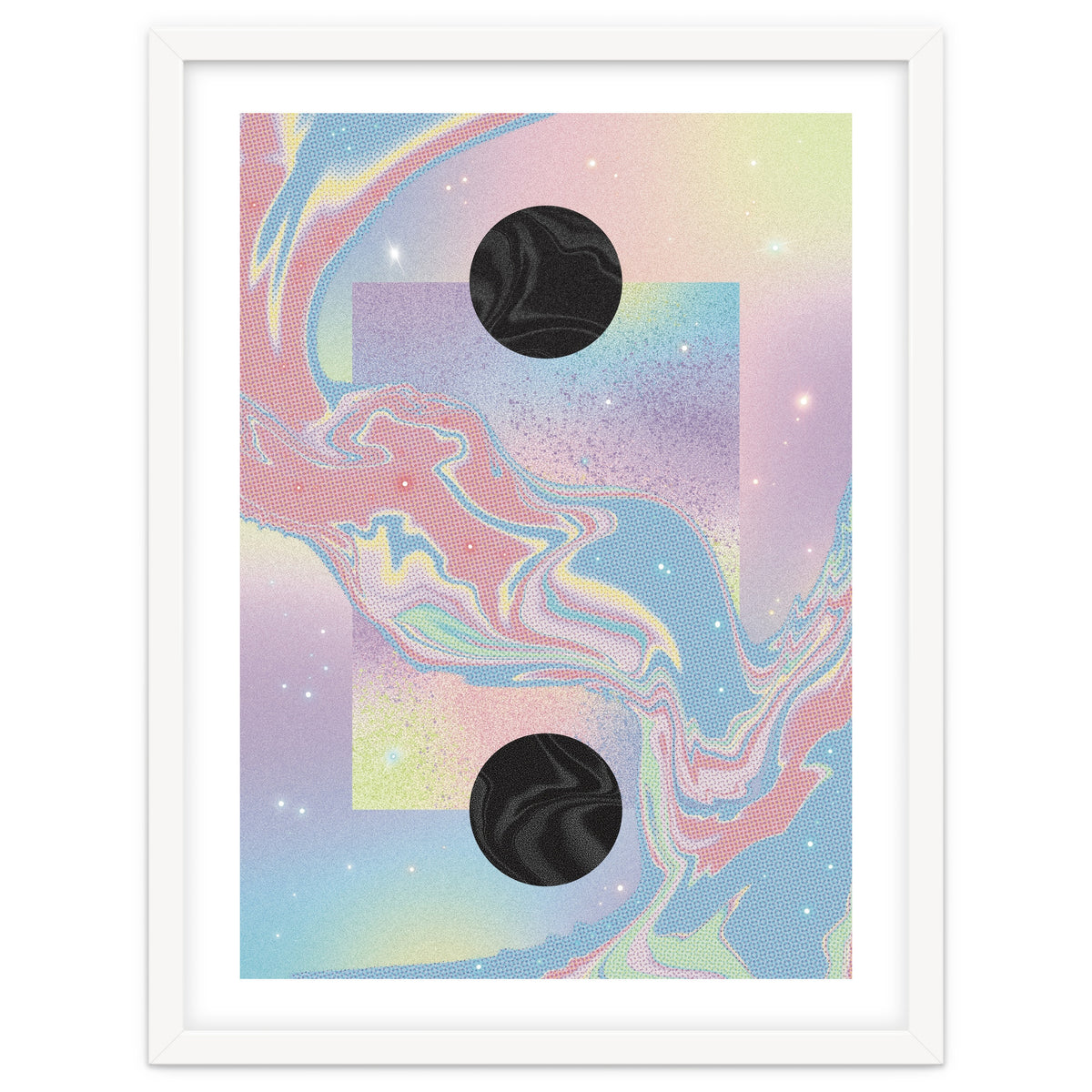 Pink Pastel Space Planet Yin Yang