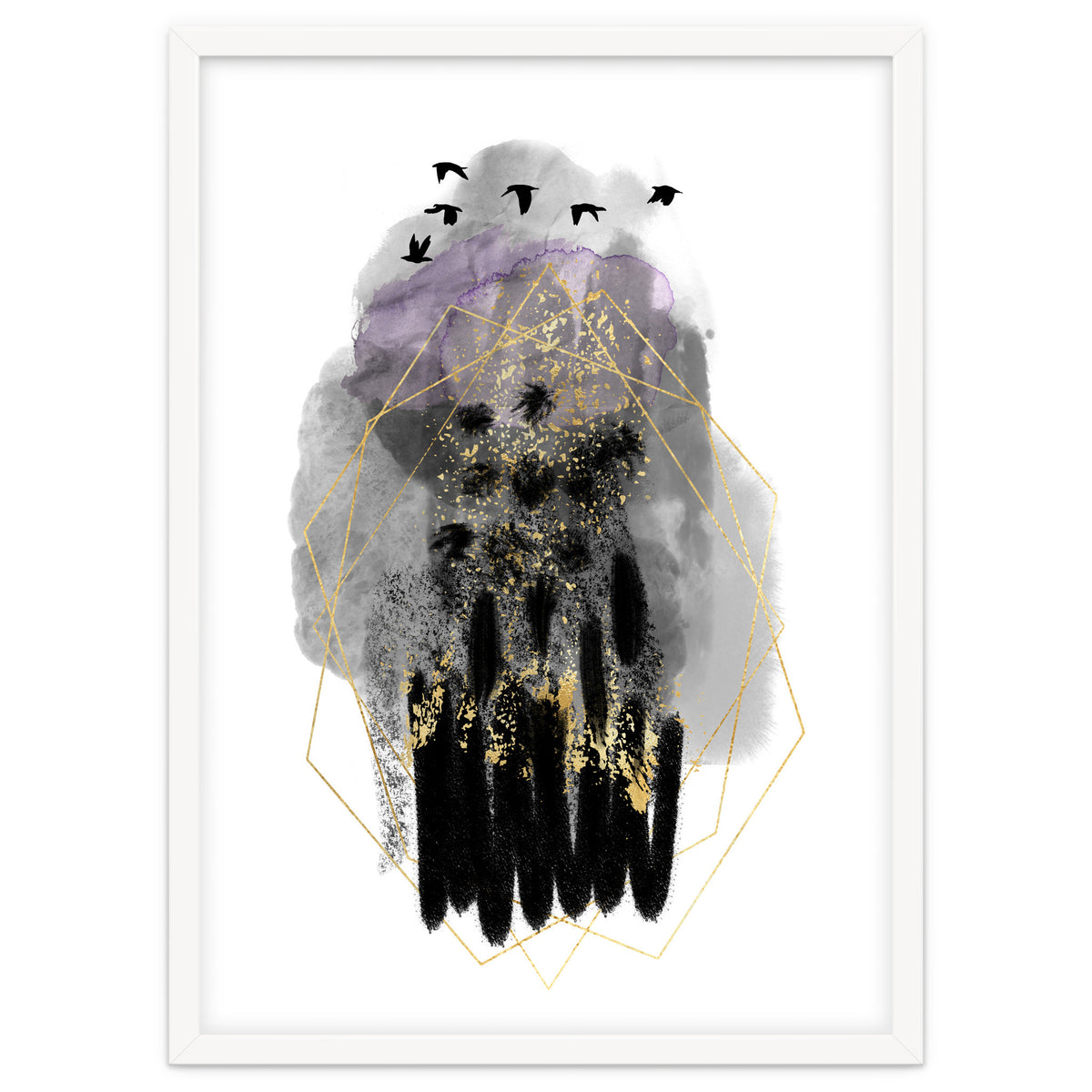 Abstract watercolour calm before the storm