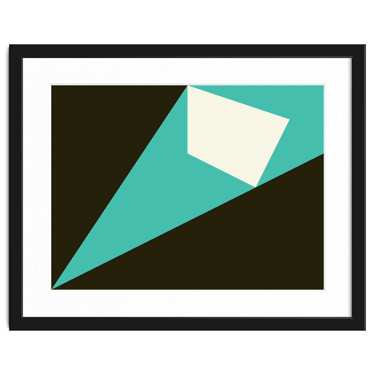 Geometric Shapes No. 72 - turquoise, white & black