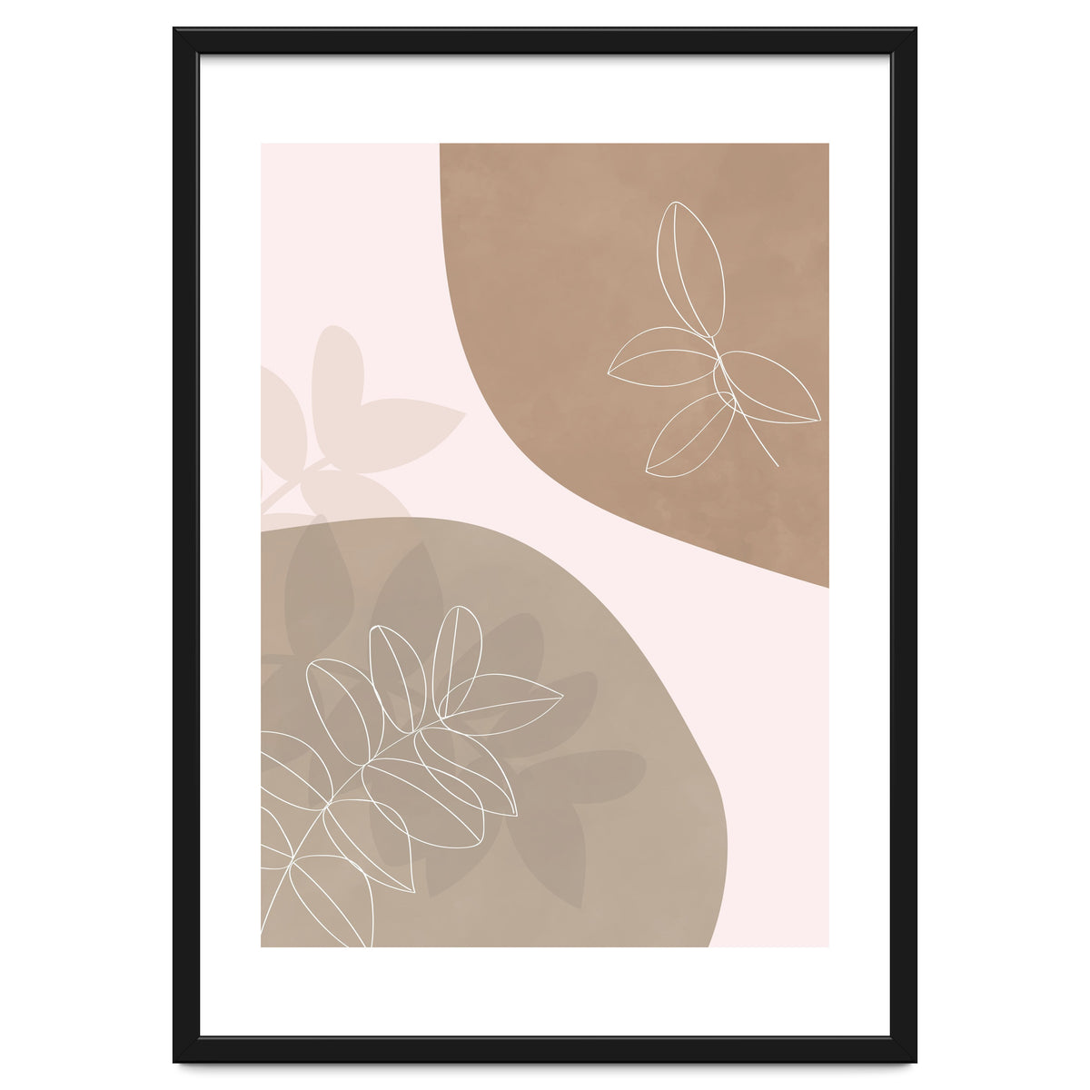 Abstract Neutral Line Art Drawing