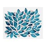 Abstract leaves and dots - teal and red (Print Only) thumbnail