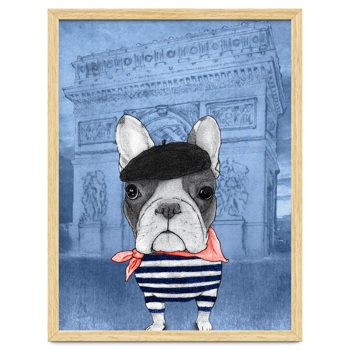 French Bulldog With Arc De Triomphe