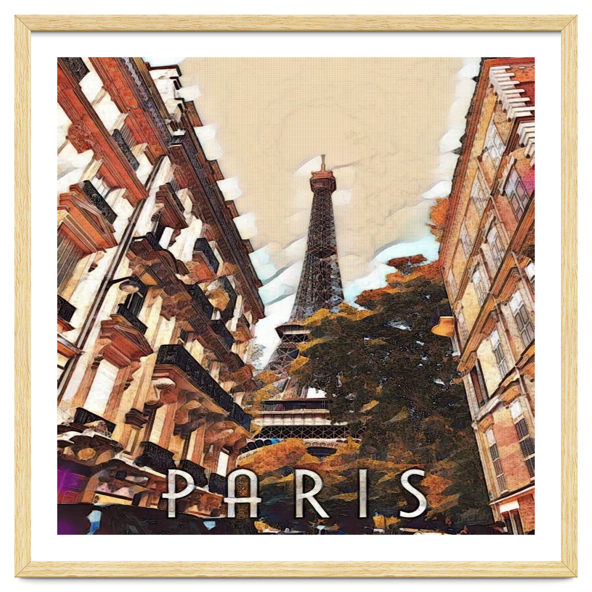 Paris, Eiffel tower street view.