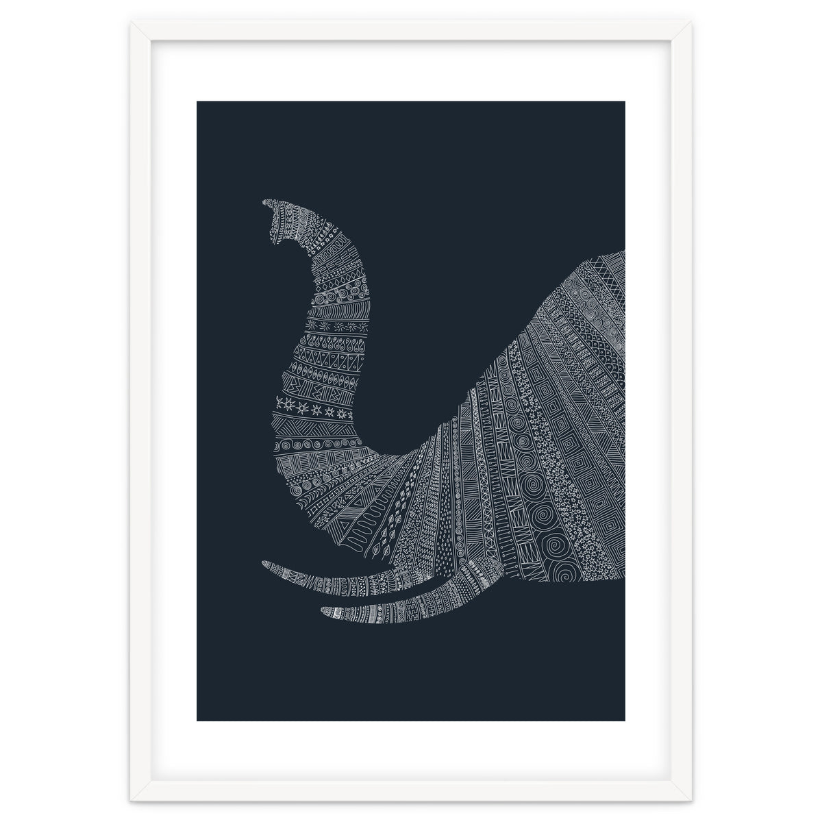 Elephant Blue Poster