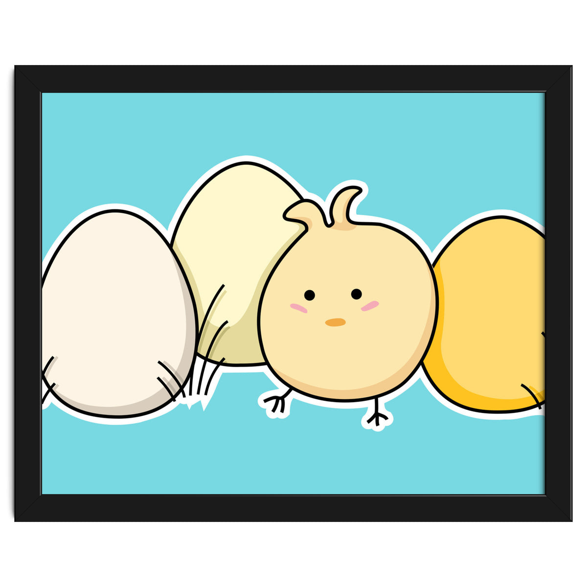 Kawaii Cute Chick And Eggs