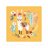 White Llama With Flowers (Print Only) thumbnail