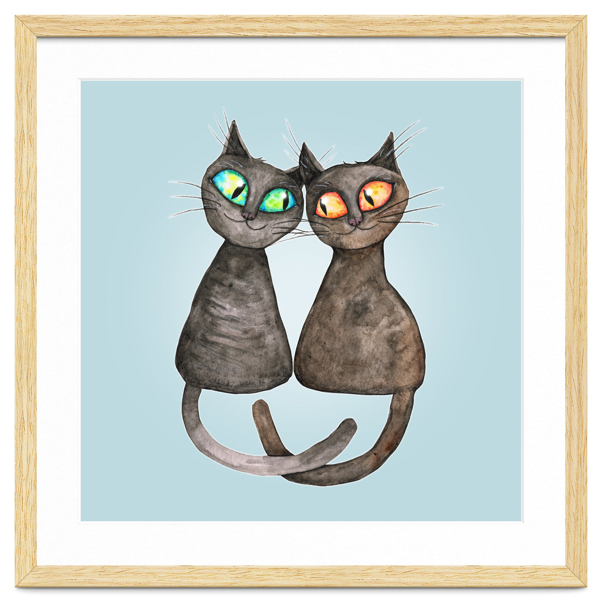 Two cute loving cats