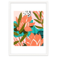 Forever in My Garden | Abstract Botanical Nature Plants Floral Painting | Quirky Modern Contemporary