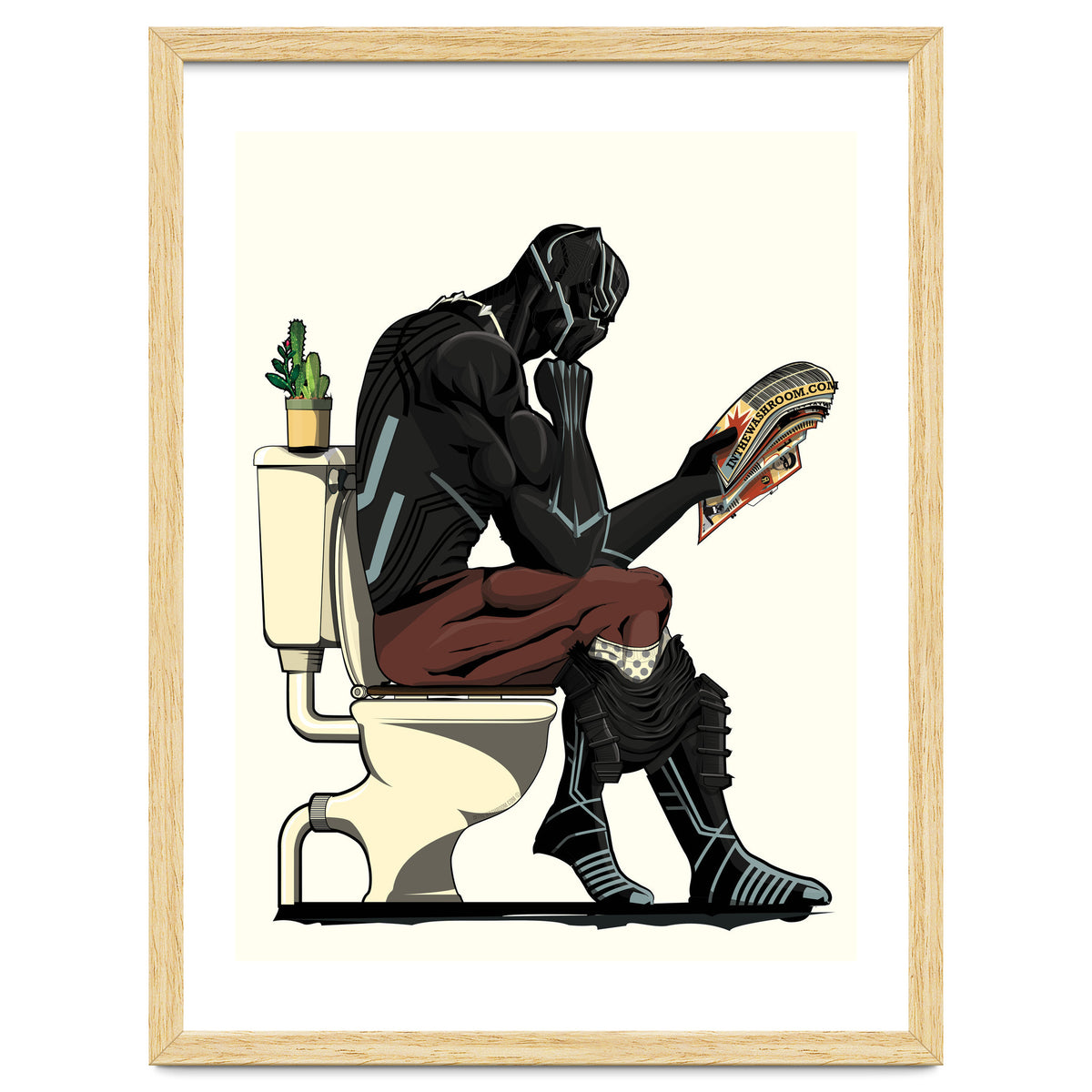 Black Panther on the Toilet, funny bathroom humour