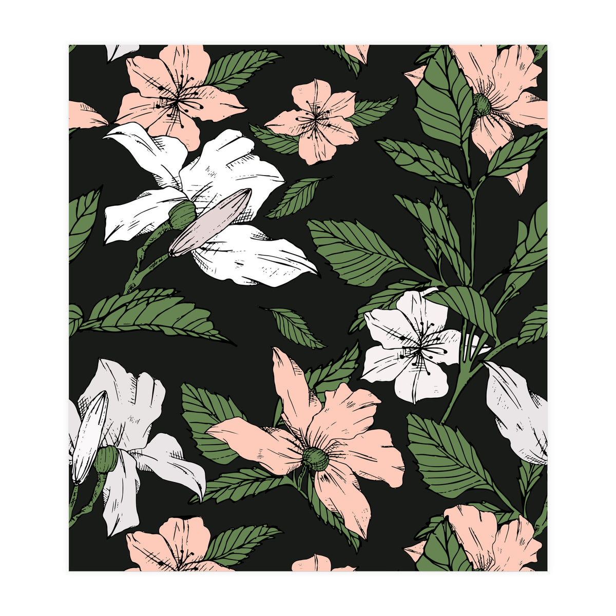 Flowers in the tropical night (Print Only)