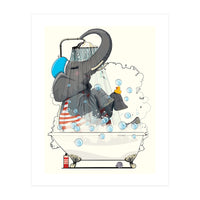 Elephant in the Bath, Funny Bathroom Humour (Print Only)