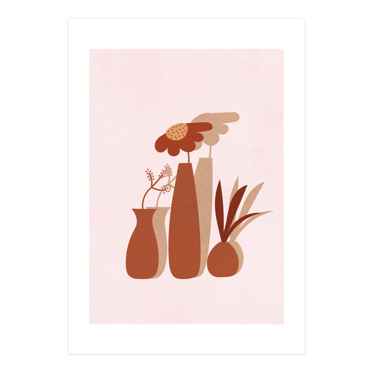 Mid Century Potted Plants (Print Only)