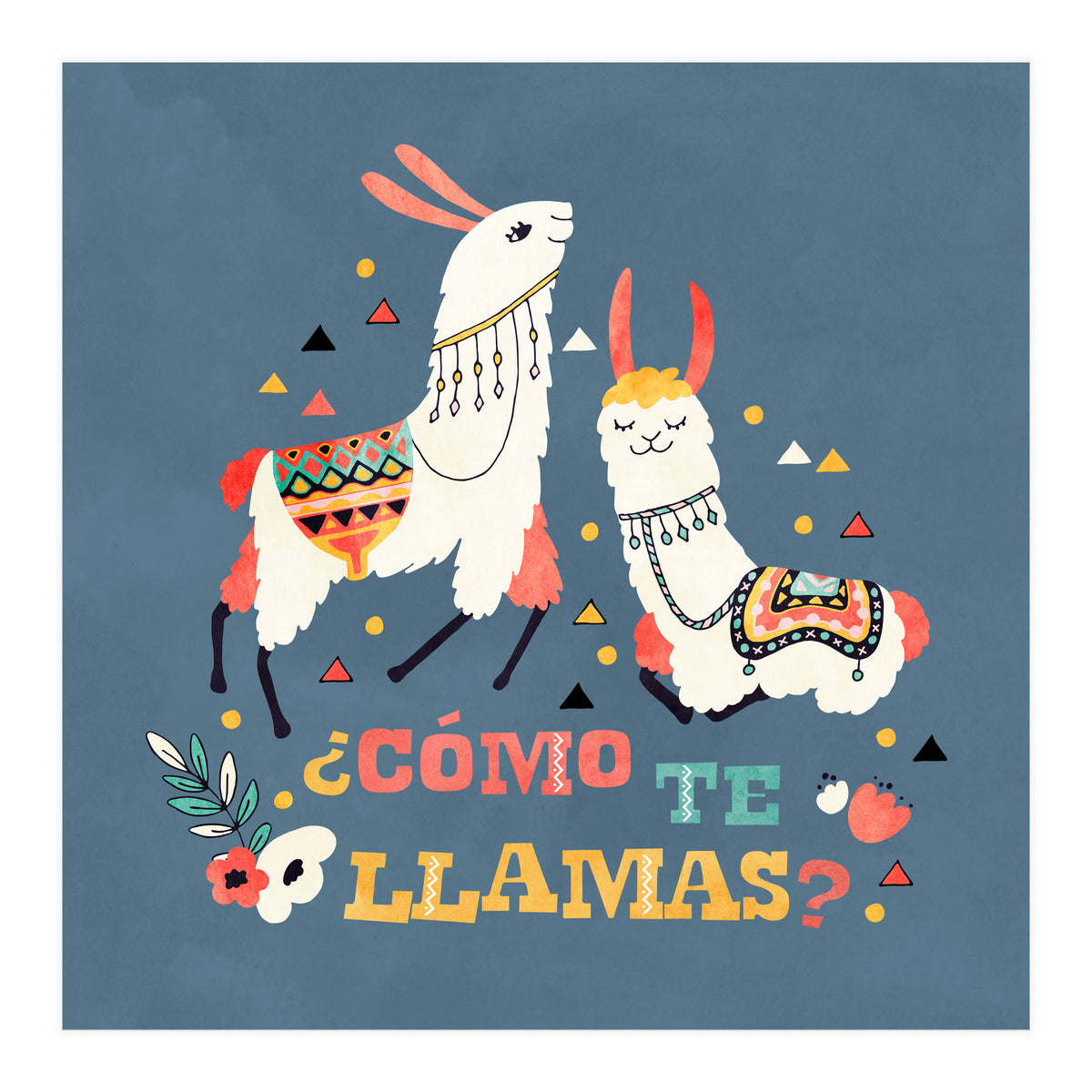 Llama With Cactus Como Te Llamas Spanish Saying 2 (Print Only)