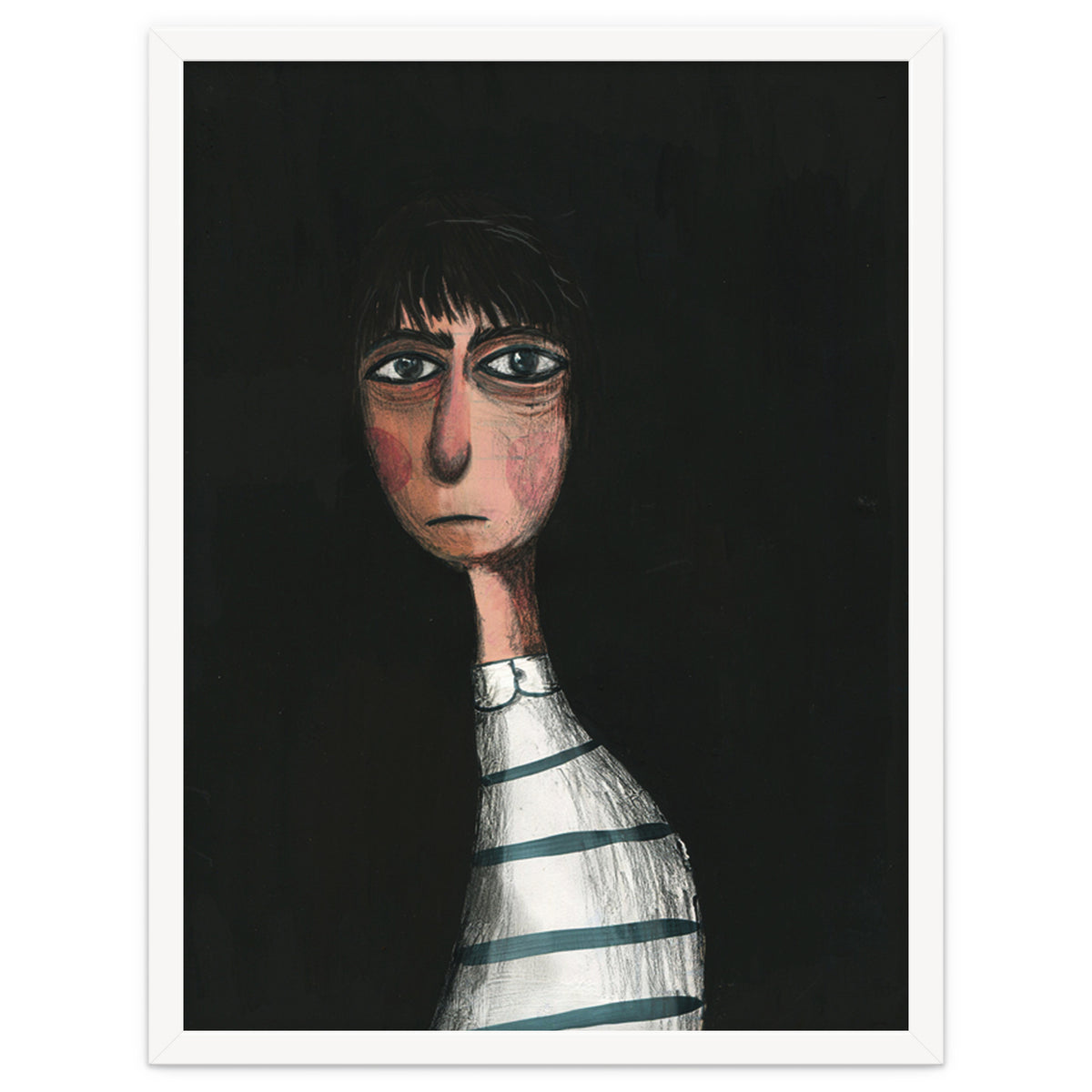 Seated Woman In Stripes