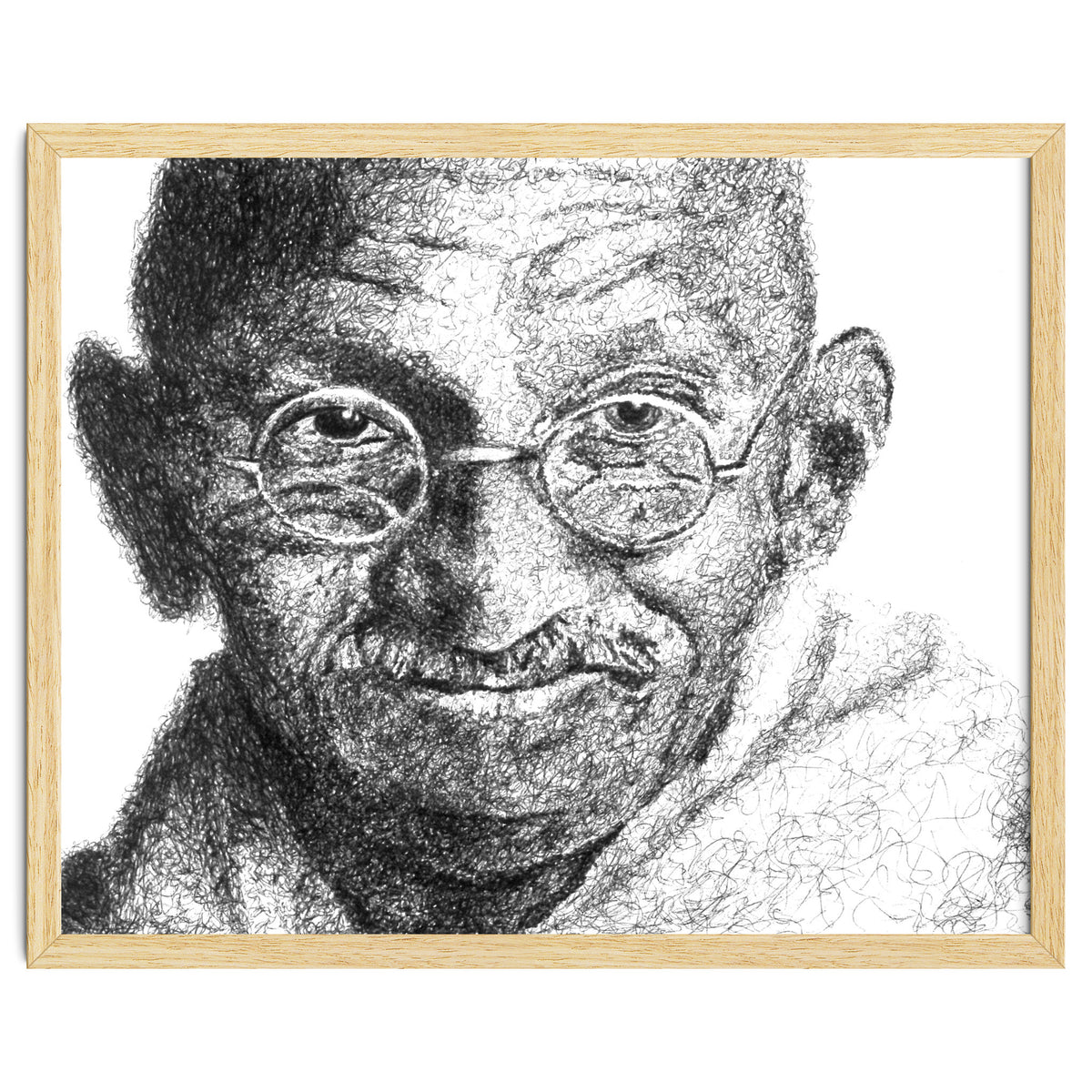 Mahatma Gandhi Scribble Style Portrait
