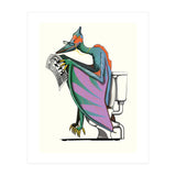 Dinosaur Pterodactyl on the Toilet, Funny Bathroom Humour (Print Only) thumbnail