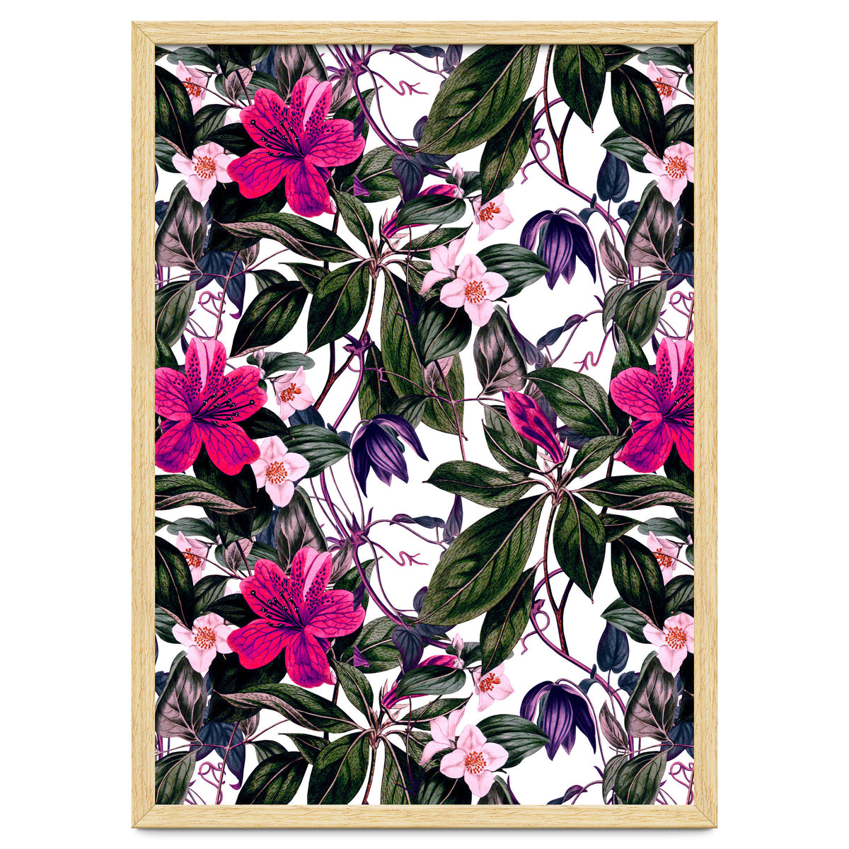 Pattern antique botanical flowers