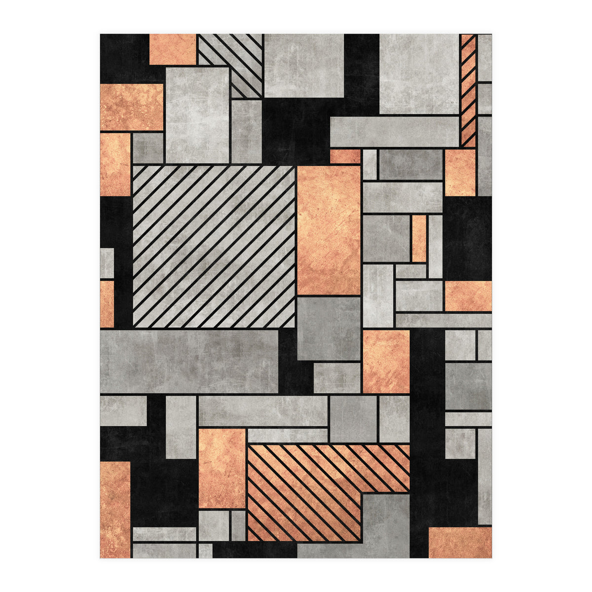 Random Pattern - Concrete and Copper (Print Only)