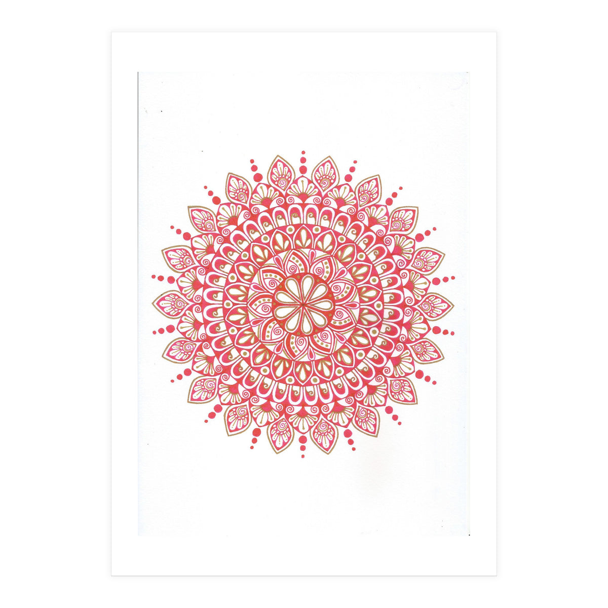 Red & Gold Mandala 2 (Print Only)