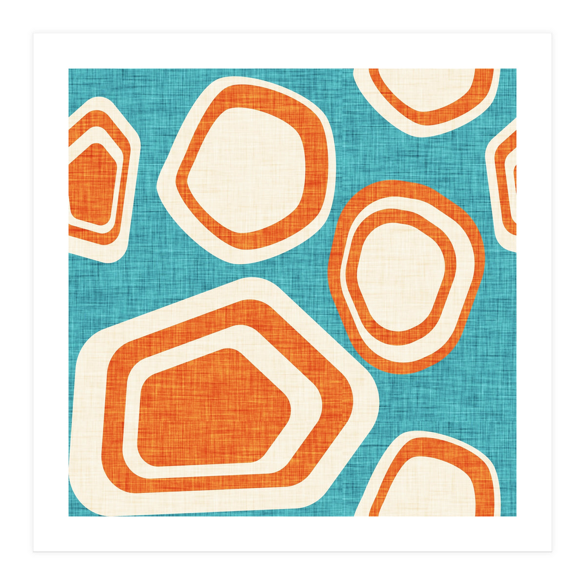 Day At The Lake Blue Orange (Print Only)