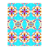 Exotic Tiles, Moroccan Teal Kaleidoscope Pattern, Turkish Bohemian Colorful Culture Eclectic Graphic (Print Only) thumbnail