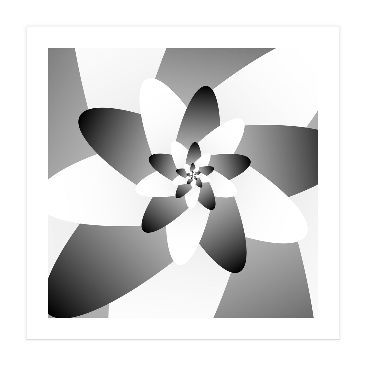 Abstract Black & White Floral (Print Only)